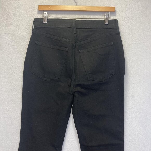 NWT Old Navy Extra High Rise Kicker Boot Cut Jeans Womens 8 Button Fly Black - Picture 10 of 12